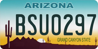 AZ license plate BSU0297