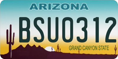 AZ license plate BSU0312