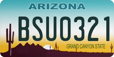 AZ license plate BSU0321