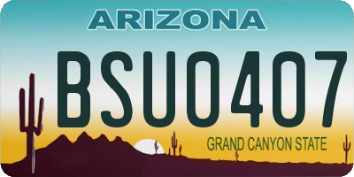 AZ license plate BSU0407