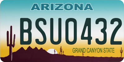 AZ license plate BSU0432