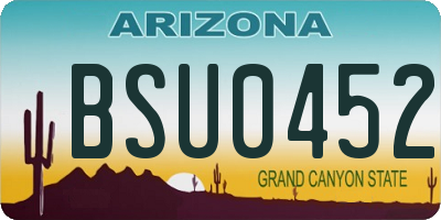 AZ license plate BSU0452