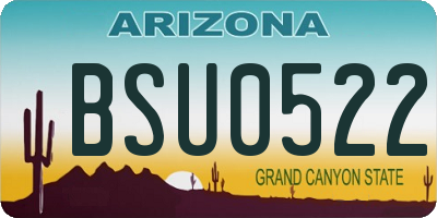 AZ license plate BSU0522
