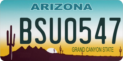 AZ license plate BSU0547