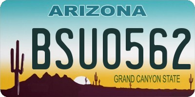 AZ license plate BSU0562