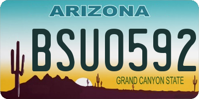 AZ license plate BSU0592