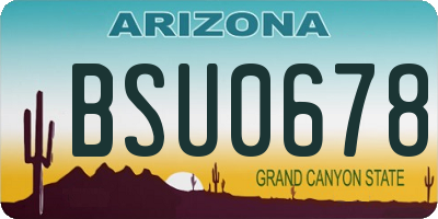 AZ license plate BSU0678