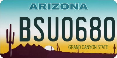 AZ license plate BSU0680