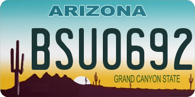 AZ license plate BSU0692