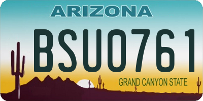 AZ license plate BSU0761