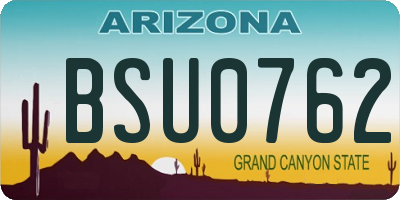 AZ license plate BSU0762