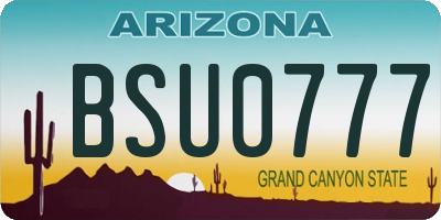 AZ license plate BSU0777