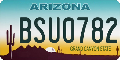 AZ license plate BSU0782