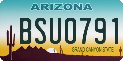 AZ license plate BSU0791