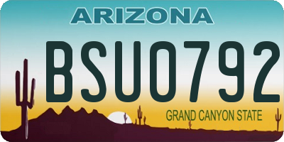 AZ license plate BSU0792
