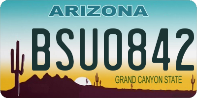 AZ license plate BSU0842