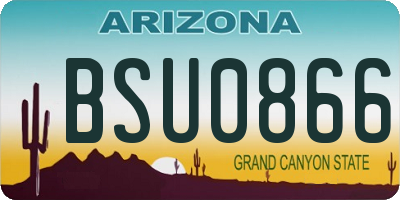 AZ license plate BSU0866
