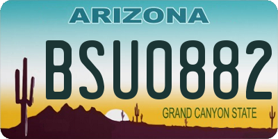 AZ license plate BSU0882