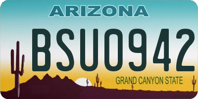 AZ license plate BSU0942