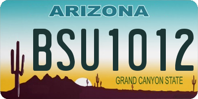 AZ license plate BSU1012