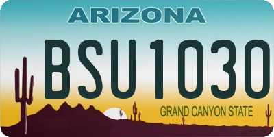 AZ license plate BSU1030