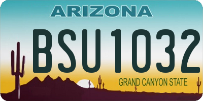 AZ license plate BSU1032