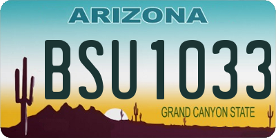 AZ license plate BSU1033