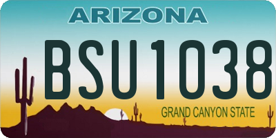 AZ license plate BSU1038