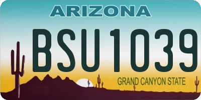 AZ license plate BSU1039