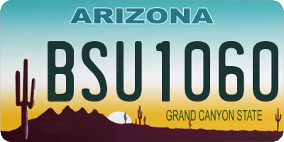 AZ license plate BSU1060