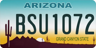 AZ license plate BSU1072