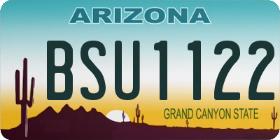 AZ license plate BSU1122