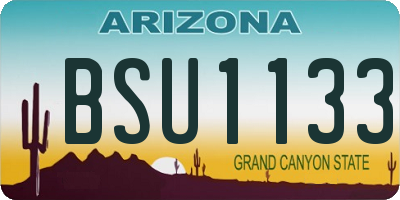 AZ license plate BSU1133