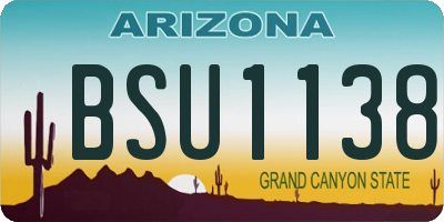 AZ license plate BSU1138