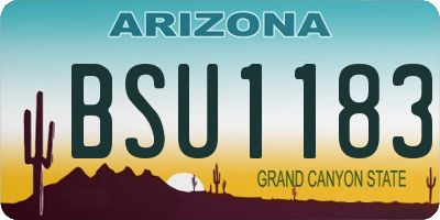 AZ license plate BSU1183