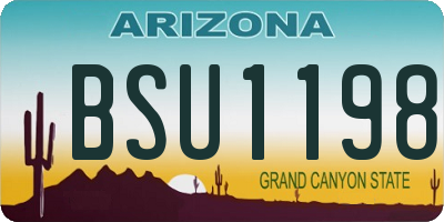 AZ license plate BSU1198
