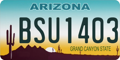 AZ license plate BSU1403