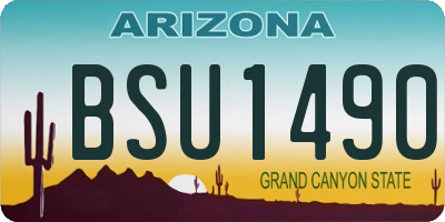 AZ license plate BSU1490