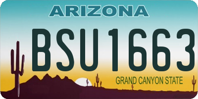 AZ license plate BSU1663