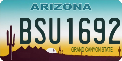 AZ license plate BSU1692