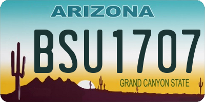 AZ license plate BSU1707
