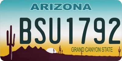 AZ license plate BSU1792