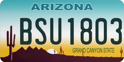 AZ license plate BSU1803