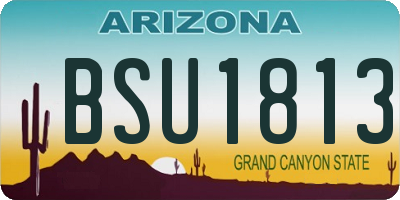 AZ license plate BSU1813