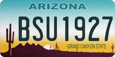 AZ license plate BSU1927