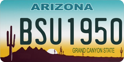 AZ license plate BSU1950