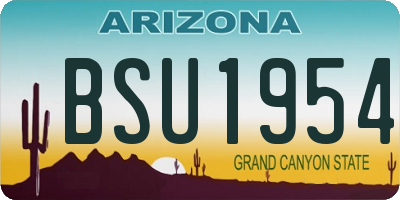 AZ license plate BSU1954