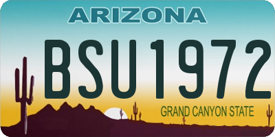 AZ license plate BSU1972