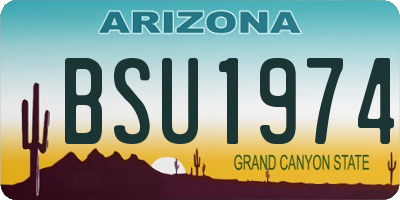AZ license plate BSU1974
