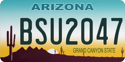 AZ license plate BSU2047